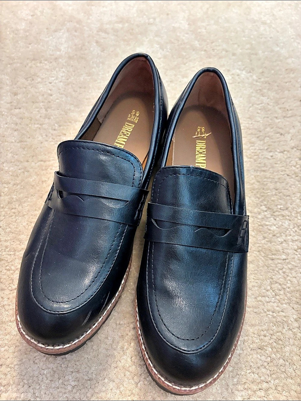 Dream Pairs Women's Platform Chunky Heeled Loafers Black US 8.5